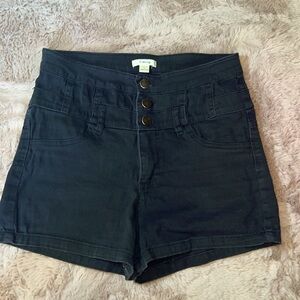 Timing black high waist fitted short shorts size Large but can fit Medium​​
